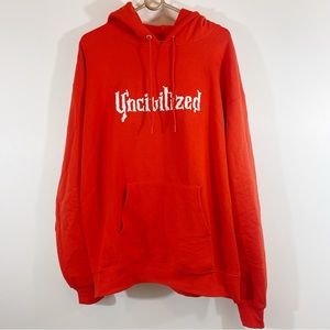 Champion x Mr Foamer Simpson Uncivilized Hoodie Orange Glow In The Dark Size XL